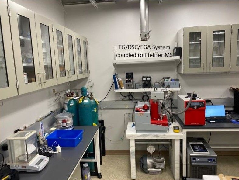 The Analog Mineralogy and Isotope Lab featuring the TG/DSG/EGA system coupled to the Pfeiffer MS